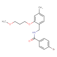 Chemical structure of 4-bromo-N-{[2-(3-methoxypropoxy)-4-methylphenyl]methyl}benzamide - CSSB00325570069