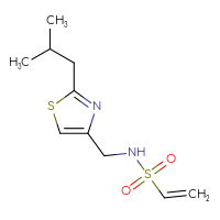 Chemical structure of N-{[2-(2-methylpropyl)-1,3-thiazol-4-yl]methyl}ethene-1-sulfonamide - CSSB06747982340