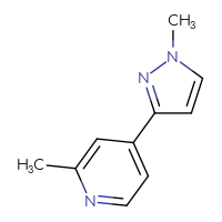 Chemical structure of 2-methyl-4-(1-methyl-1H-pyrazol-3-yl)pyridine - CSSB02366459365