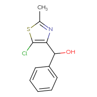 Chemical structure of (5-chloro-2-methyl-1,3-thiazol-4-yl)(phenyl)methanol - CSSB20679245906