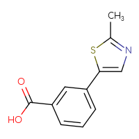 Chemical structure of 3-(2-methyl-1,3-thiazol-5-yl)benzoic acid - CSSB00010339708