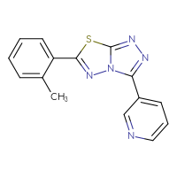 Chemical structure of 3-[6-(2-methylphenyl)-[1,2,4]triazolo[3,4-b][1,3,4]thiadiazol-3-yl]pyridine - CSSB00121624301
