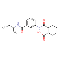 Chemical structure of 2-({3-[(butan-2-yl)carbamoyl]phenyl}carbamoyl)cyclohexane-1-carboxylic acid - CSSB00020579745