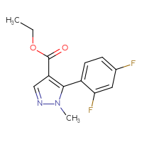 Chemical structure of ethyl 5-(2,4-difluorophenyl)-1-methyl-1H-pyrazole-4-carboxylate - CSSB03303478375