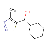 Chemical structure of cyclohexyl(4-methyl-1,2,3-thiadiazol-5-yl)methanol - CSSB00013806460