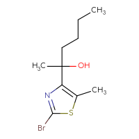 Chemical structure of 2-(2-bromo-5-methyl-1,3-thiazol-4-yl)hexan-2-ol - CSSB20845870922