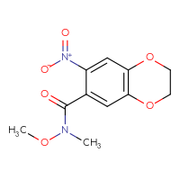 Chemical structure of N-methoxy-N-methyl-7-nitro-2,3-dihydro-1,4-benzodioxine-6-carboxamide - CSSB00026682992