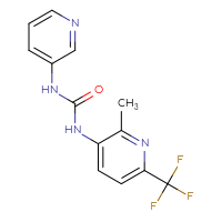 Chemical structure of 3-[2-methyl-6-(trifluoromethyl)pyridin-3-yl]-1-(pyridin-3-yl)urea - CSSB00059513907