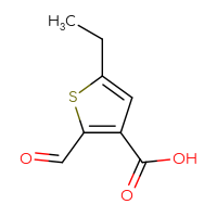 Chemical structure of 5-ethyl-2-formylthiophene-3-carboxylic acid - CSSB00044423468