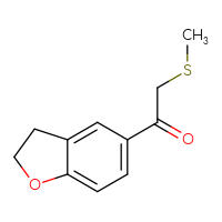 Chemical structure of 1-(2,3-dihydro-1-benzofuran-5-yl)-2-(methylsulfanyl)ethan-1-one - CSSB00012018836