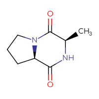 Chemical structure of (3R,8aR)-3-methyl-octahydropyrrolo[1,2-a]pyrazine-1,4-dione - CSSB00015612548