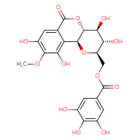 Chemical structure of [(2S,4R,5S,6S,7R)-5,6,12,14-tetrahydroxy-13-methoxy-9-oxo-3,8-dioxatricyclo[8.4.0.0²,⁷]tetradeca-1(14),10,12-trien-4-yl]methyl 3,4,5-trihydroxybenzoate - CSSB00137409976