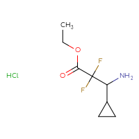 Chemical structure of ethyl 3-amino-3-cyclopropyl-2,2-difluoropropanoate hydrochloride - CSSB00015195953