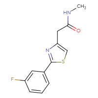 Chemical structure of 2-[2-(3-fluorophenyl)-1,3-thiazol-4-yl]-N-methylacetamide - CSSB00103396738
