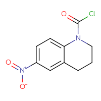 Chemical structure of 6-nitro-1,2,3,4-tetrahydroquinoline-1-carbonyl chloride - CSSB06264678505