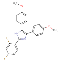 Chemical structure of 2-(2,4-difluorophenyl)-4,5-bis(4-methoxyphenyl)-1H-imidazole - CSSB00020679562