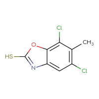 Chemical structure of 5,7-dichloro-6-methyl-1,3-benzoxazole-2-thiol - CSSB00010162997