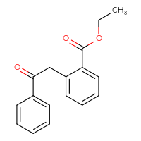 Chemical structure of ethyl 2-(2-oxo-2-phenylethyl)benzoate - CSSB00020572296