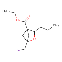 Chemical structure of ethyl 1-(iodomethyl)-3-propyl-2-oxabicyclo[2.1.1]hexane-4-carboxylate - CSSB02138419207