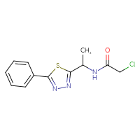 Chemical structure of 2-chloro-N-[1-(5-phenyl-1,3,4-thiadiazol-2-yl)ethyl]acetamide - CSSB01856315971