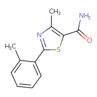 Chemical structure of 4-methyl-2-(2-methylphenyl)-1,3-thiazole-5-carboxamide - CSSB00045108385