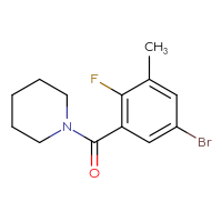 Chemical structure of 1-(5-bromo-2-fluoro-3-methylbenzoyl)piperidine - CSSB02267932306