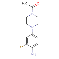Chemical structure of 1-[4-(4-amino-3-fluorophenyl)piperazin-1-yl]ethan-1-one - CSSB00020655073