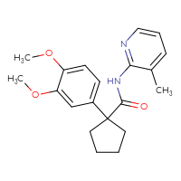 Chemical structure of 1-(3,4-dimethoxyphenyl)-N-(3-methylpyridin-2-yl)cyclopentane-1-carboxamide - CSSB00159434653