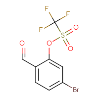Chemical structure of 5-bromo-2-formylphenyl trifluoromethanesulfonate - CSSB09892450001