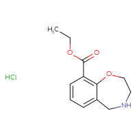 Chemical structure of ethyl 2,3,4,5-tetrahydro-1,4-benzoxazepine-9-carboxylate hydrochloride - CSSB21043417712
