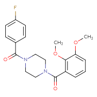 Chemical structure of 1-(2,3-dimethoxybenzoyl)-4-(4-fluorobenzoyl)piperazine - CSSB00046378790