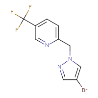 Chemical structure of 2-[(4-bromo-1H-pyrazol-1-yl)methyl]-5-(trifluoromethyl)pyridine - CSSB01999605533