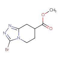 Chemical structure of methyl 3-bromo-5H,6H,7H,8H-[1,2,4]triazolo[4,3-a]pyridine-7-carboxylate - CSSB00021109751
