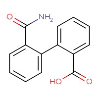 Chemical structure of 2'-carbamoyl-[1,1'-biphenyl]-2-carboxylic acid - CSSB00020670671