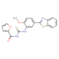 Chemical structure of 1-[5-(1,3-benzothiazol-2-yl)-2-methoxyphenyl]-3-(furan-2-carbonyl)thiourea - CSSB00121603240