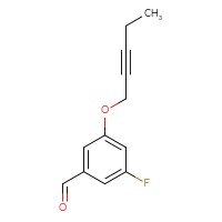 Chemical structure of 3-fluoro-5-(pent-2-yn-1-yloxy)benzaldehyde - CSSB00158875692