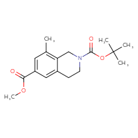 Chemical structure of 2-tert-butyl 6-methyl 8-methyl-1,2,3,4-tetrahydroisoquinoline-2,6-dicarboxylate - CSSB00134778769
