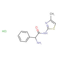 Chemical structure of 2-amino-N-(4-methyl-1,3-thiazol-2-yl)-2-phenylacetamide hydrochloride - CSSB02125277121