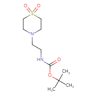Chemical structure of tert-butyl N-[2-(1,1-dioxo-1λ⁶-thiomorpholin-4-yl)ethyl]carbamate - CSSB00000137347