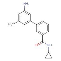 Chemical structure of 3'-amino-N-cyclopropyl-5'-methyl-[1,1'-biphenyl]-3-carboxamide - CSSB10376265643