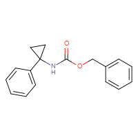 Chemical structure of benzyl N-(1-phenylcyclopropyl)carbamate - CSSB00000064882