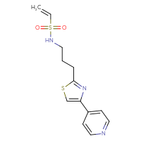 Chemical structure of N-{3-[4-(pyridin-4-yl)-1,3-thiazol-2-yl]propyl}ethene-1-sulfonamide - CSSB21332102420