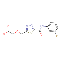 Chemical structure of 2-({5-[(3-fluorophenyl)carbamoyl]-1,3,4-thiadiazol-2-yl}methoxy)acetic acid - CSSB00020596336