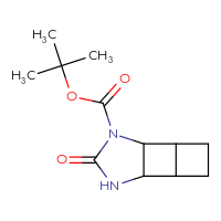 Chemical structure of tert-butyl 8-oxo-7,9-diazatricyclo[4.3.0.0²,⁵]nonane-7-carboxylate - CSSB20621655657