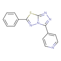 Chemical structure of 4-{6-phenyl-[1,2,4]triazolo[3,4-b][1,3,4]thiadiazol-3-yl}pyridine - CSSB00121638360