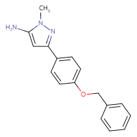 Chemical structure of 3-[4-(benzyloxy)phenyl]-1-methyl-1H-pyrazol-5-amine - CSSB00015015769