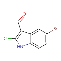 Chemical structure of 5-bromo-2-chloro-1H-indole-3-carbaldehyde - CSSB00010158839