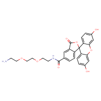 Chemical structure of N-{2-[2-(2-aminoethoxy)ethoxy]ethyl}-3',6'-dihydroxy-3-oxo-3H-spiro[2-benzofuran-1,9'-xanthene]-5-carboxamide - CSSB14863685865