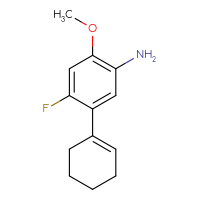 Chemical structure of 5-(cyclohex-1-en-1-yl)-4-fluoro-2-methoxyaniline - CSSB06587160166