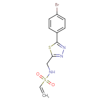 Chemical structure of N-{[5-(4-bromophenyl)-1,3,4-thiadiazol-2-yl]methyl}ethene-1-sulfonamide - CSSB21332166783
